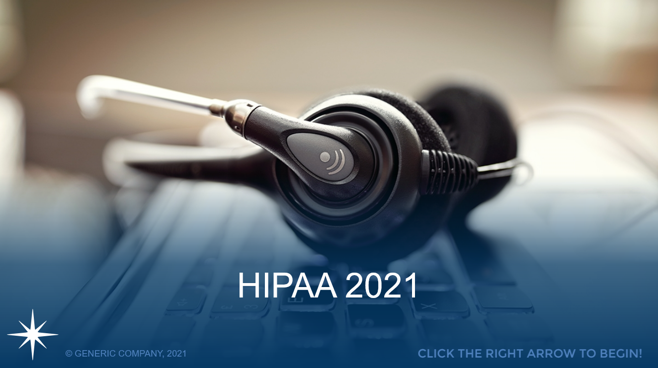Screenshot of the HIPAA compliance eLearning course